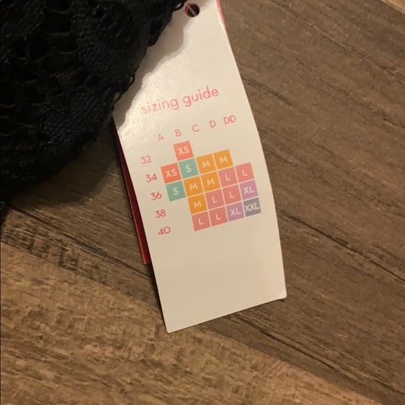 (2) Xhilaration Push up Racerback Lace Bralette BK - Picture 3 of 8